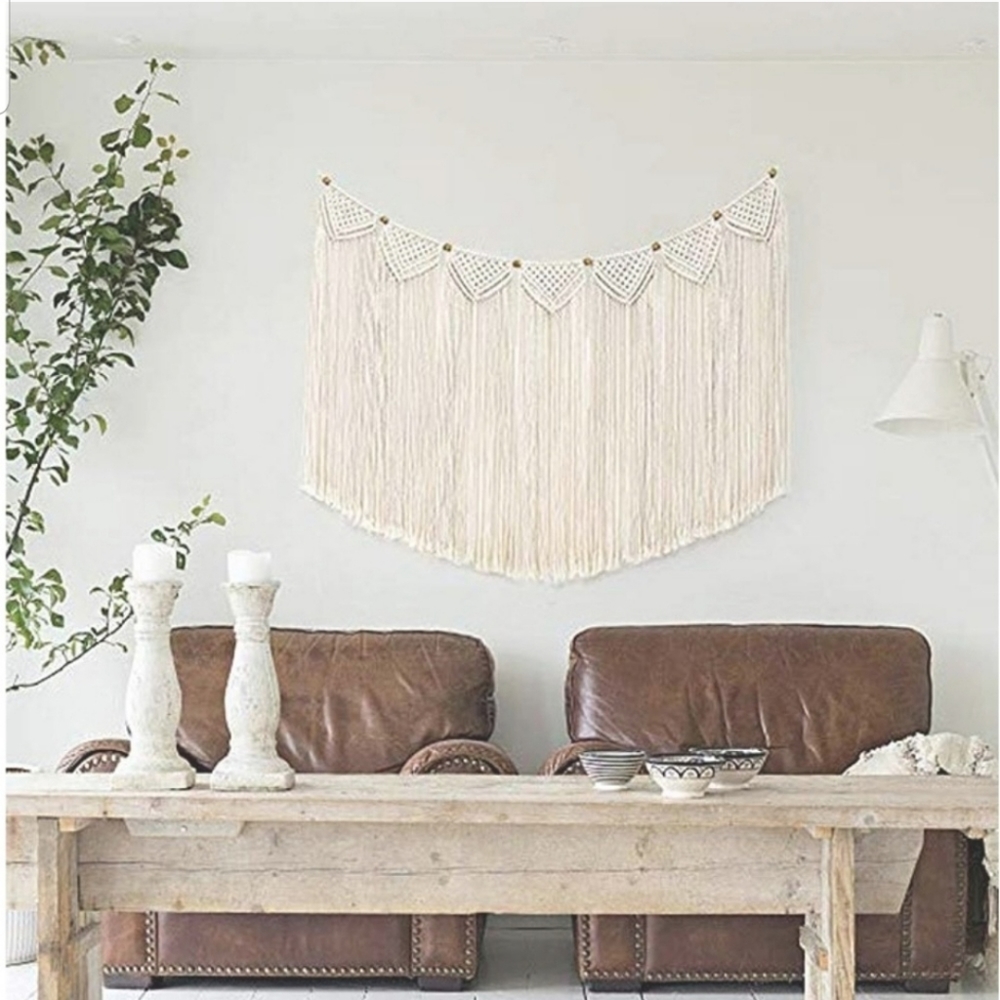 UO Macrame Wall Hanging Tapestry Curtain Fringe - Picture 3 of 9